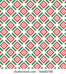 seamless christmas pixel pattern, Norwegian style