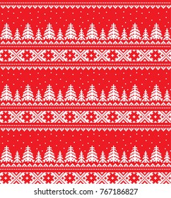 seamless christmas pixel pattern, Norwegian style