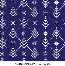 seamless christmas pixel pattern, Norwegian style