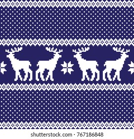 seamless christmas pixel pattern, Norwegian style