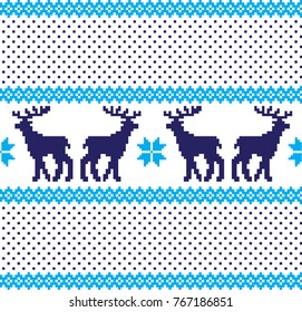 seamless christmas pixel pattern, Norwegian style