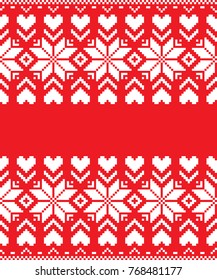 seamless christmas pixel pattern, Norwegian style