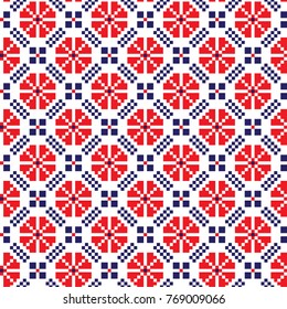 seamless christmas pixel pattern, Norwegian style