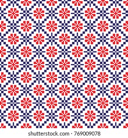 seamless christmas pixel pattern, Norwegian style