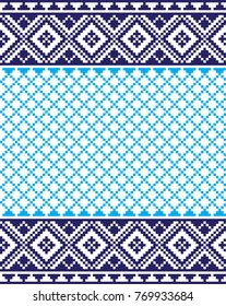 seamless christmas pixel pattern, Norwegian style