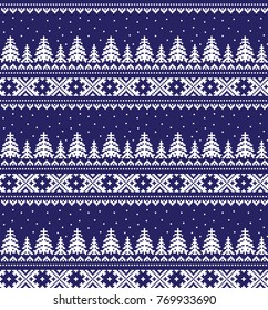 seamless christmas pixel pattern, Norwegian style