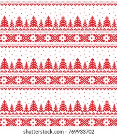 seamless christmas pixel pattern, Norwegian style