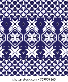 seamless christmas pixel pattern, Norwegian style