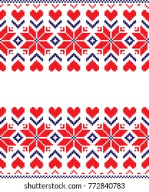 seamless christmas pixel pattern, Norwegian style