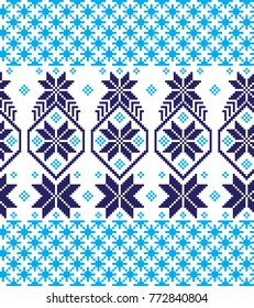 seamless christmas pixel pattern, Norwegian style
