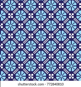 seamless christmas pixel pattern, Norwegian style