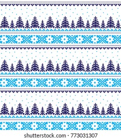 seamless christmas pixel pattern, Norwegian style