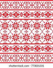 seamless christmas pixel pattern, Norwegian style
