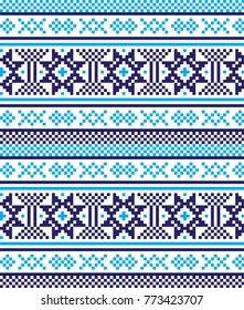 seamless christmas pixel pattern, Norwegian style

