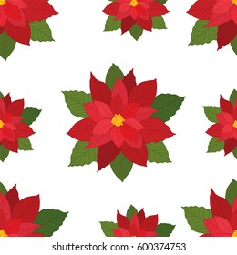 Seamless Christmas Poinsettia Flower Stock Vector (Royalty Free