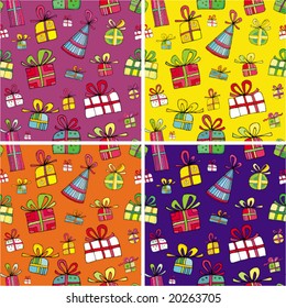 Seamless christmas presents pattern set. To see similar, please VISIT MY GALLERY.