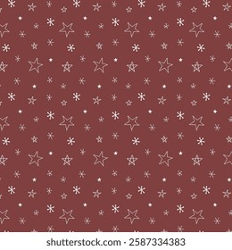 seamless Christmas print, star pattern, aop for clothing, wallpapers 