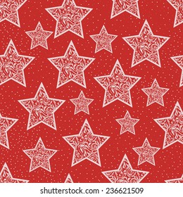 seamless christmas red stars background