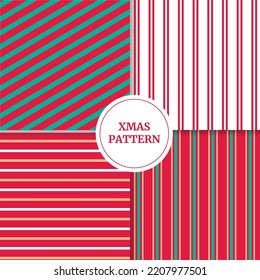 Seamless Christmas red, yellow, green pattern. Vector illustration