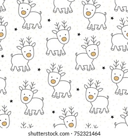 seamless christmas reindeer pattern vector illustration