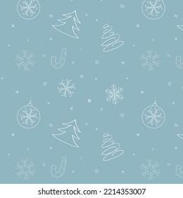 Nahtlose Weihnachtsmuster auf blauem Hintergrund