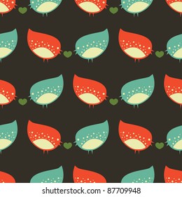 seamless christmas robin pattern with clipping mask
