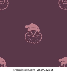Seamless Christmas Santa Claus vector pattern for festive design