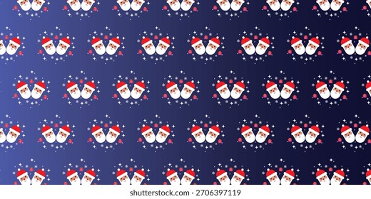 Fundo de Natal sem costura Santa Padrão. Natal Santa Textura decorativa sem emenda. Feriado de inverno Santa Ilustração Padrão. Design de plano de fundo contínuo. eps10