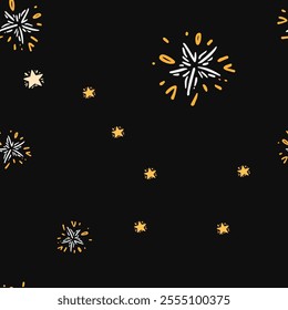 Seamless Christmas shiny stars vector pattern for festive design. Constellation. Little dipper
