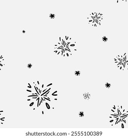 Seamless Christmas shiny stars vector pattern for festive design. Constellation
