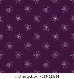 Seamless christmas snow flake pattern. Trendy vector wallpaper. Christmas backdrop. Modern abstract pattern with snowflakes for print design. Seasonal nature background. Modern vector illustration