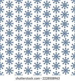 Seamless christmas snowflake background. Winter Snow Flakes hand drawing Seamless pattern. 