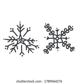 Seamless christmas snowflake illustration clipart. Simple gender neutral nursery festive scrapbook sticker. Kids whimsical cute hand drawn cartoon christmas motif.