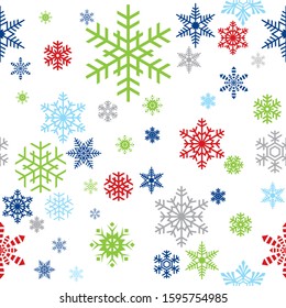 Seamless Christmas snowflake wrapping paper pattern