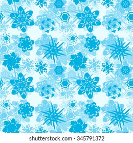 Seamless Christmas snowflakes pattern or background.