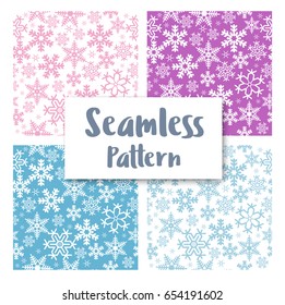Seamless Christmas snowflakes pattern repeating tiles backdrop background