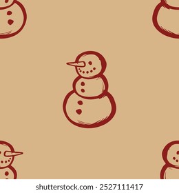 Patrón de Vector de muñecos de nieve de Navidades sin costuras para diseño festivo