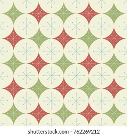 Seamless Christmas Stars and Diamonds Pattern