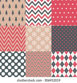 seamless christmas symbol pattern in retro color