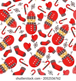 Seamless Christmas Theme Pattern Background In Colorful.