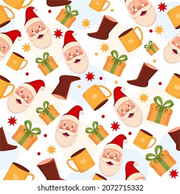Seamless Christmas Theme Pattern Background.