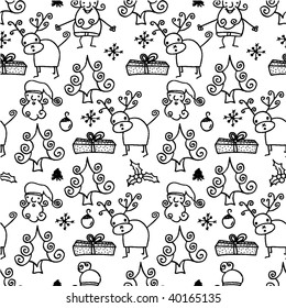 seamless christmas time wrapping paper in vector