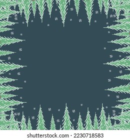 Fondo de árbol de navidad sin foco. adorno de árboles de navidad. Ilustración del perro con árbol de navidad