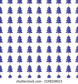 Seamless Christmas tree decoration pattern design, vector fabric, greeting,  wrapping, decoration.