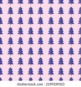 Seamless Christmas tree decoration pattern design, vector fabric, greeting,  wrapping, decoration.