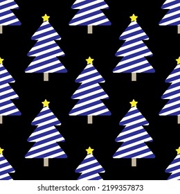Seamless Christmas tree decoration pattern design, vector fabric, greeting,  wrapping, decoration.