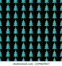Seamless Christmas tree decoration pattern design, vector fabric, greeting,  wrapping, decoration.