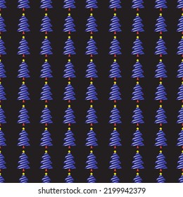 Seamless Christmas tree decoration pattern design, vector fabric, greeting,  wrapping, decoration.