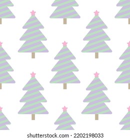 Seamless Christmas tree decoration pattern design, vector fabric, greeting,  wrapping, decoration.