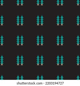 Seamless Christmas tree decoration pattern design, vector fabric, greeting,  wrapping, decoration.